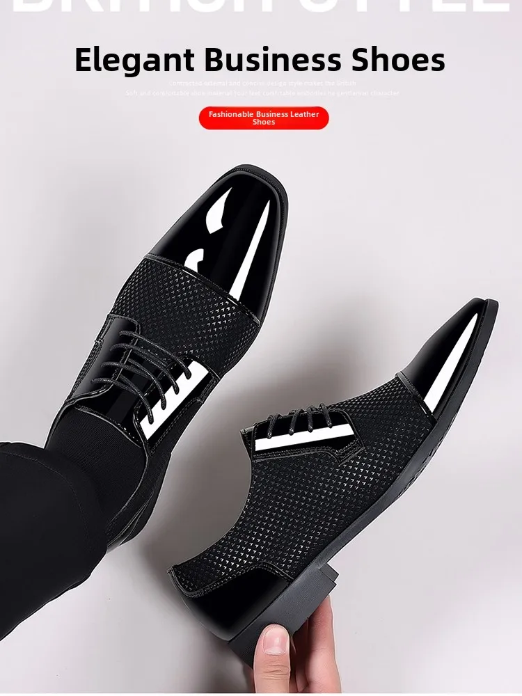 أحذية رجالية رسمية من الجلد الطبيعي الناعم، أحذية أكسفورد كاجوال بمقدمة مستديرة ورباط، مريحة وقابلة للتنفس للربيع والخريف