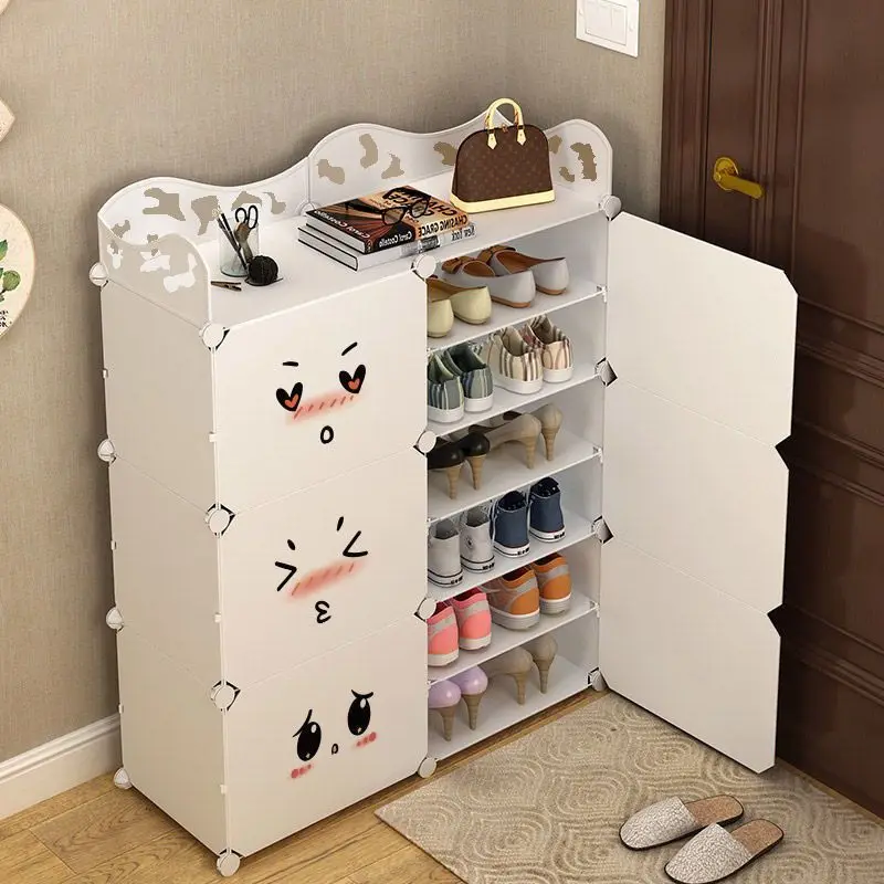 

Shoe rack household indoor children's storage box 2022 new popular style entrance small narrow net red dustproof multi-layer sho