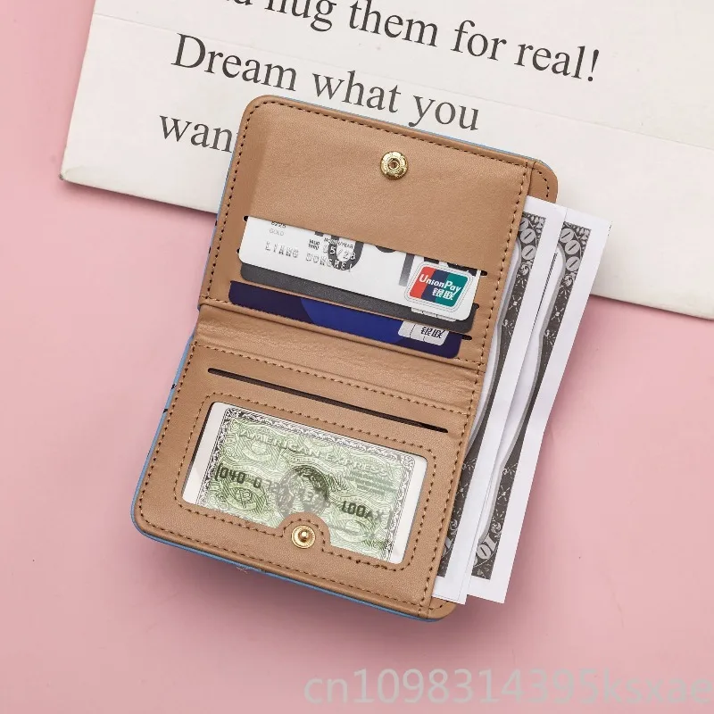 محفظة ديزني ستيتش كارتونية من جلد البولي يوريثان بسحاب قصير للنساء والفتيات والأطفال فكرة هدية عصرية للاستخدام اليومي