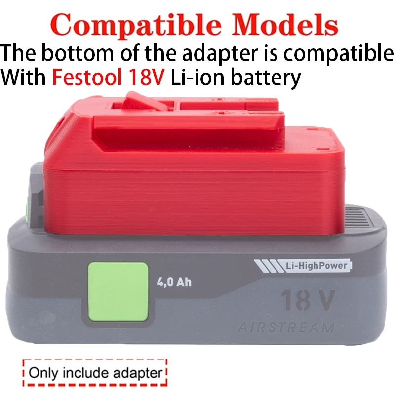 Battery Adapter for Bosch 18V Li-Ion Tools Converter to Festool AIRSTREAM 18V Li-Ion Battery Adapter Power Tool Accessory