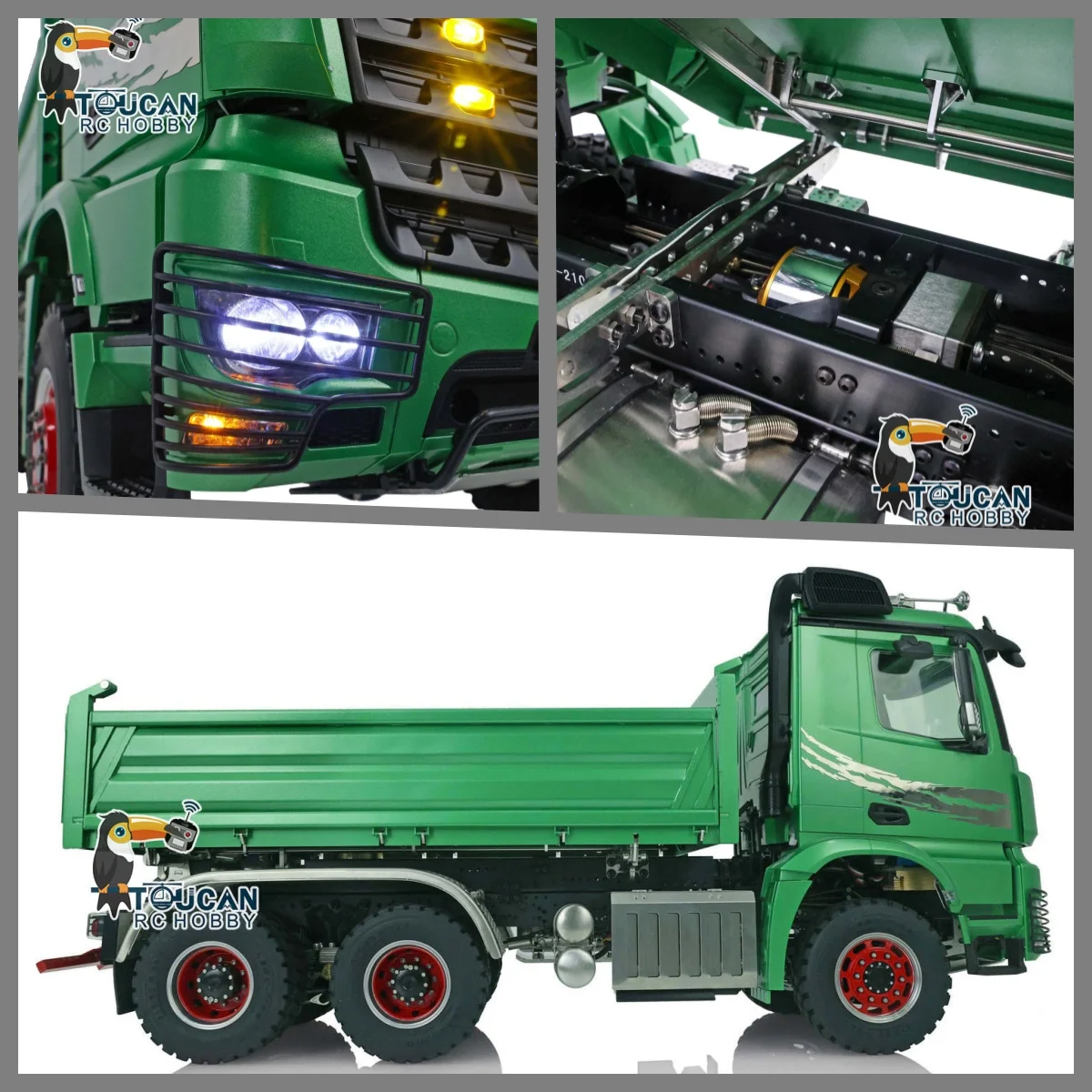 

LESU 1/14 Hydraulic RC Dumper 3Axles 3-Way Radio Battery for Painted Finished Remoted Tipper 2Speed Model Toys for Boy THZH1330