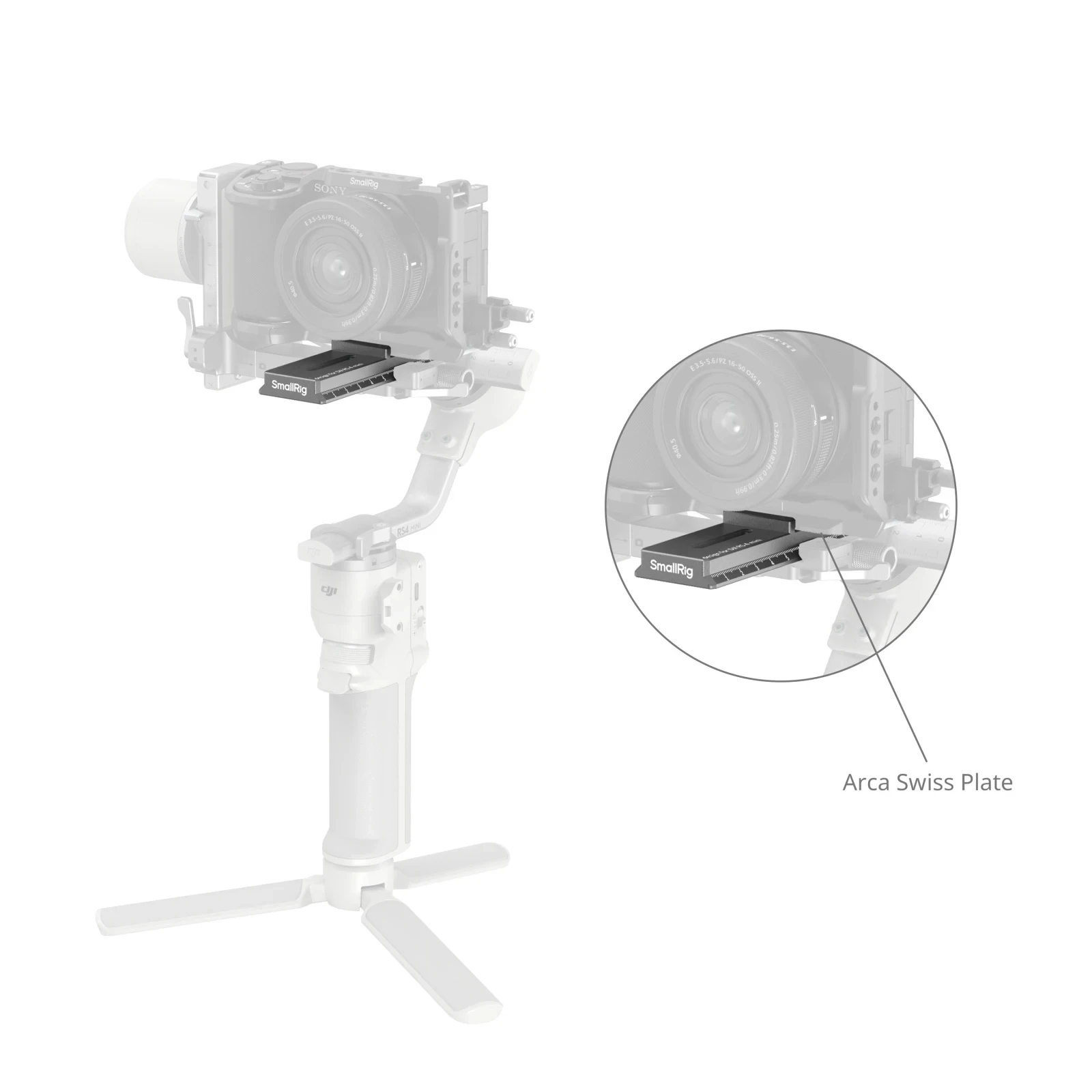 Быстросъемная пластина Smallrig для мини-стабилизаторов подвеса DJI RS 4, с монтажной пластиной Arca-Swiss для штативов DSLR-камеры