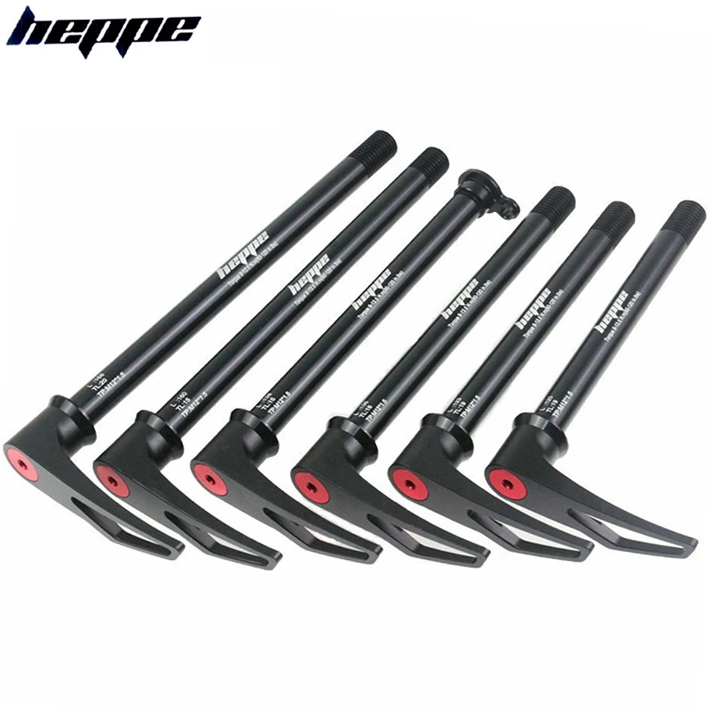 HEPPE MTB Road Bike Thru Axle Front Fork Shaft Skewers Rear Hub Thru Axle 12x142/148 12x100/110 Bicycle Axis w/ Quick Release