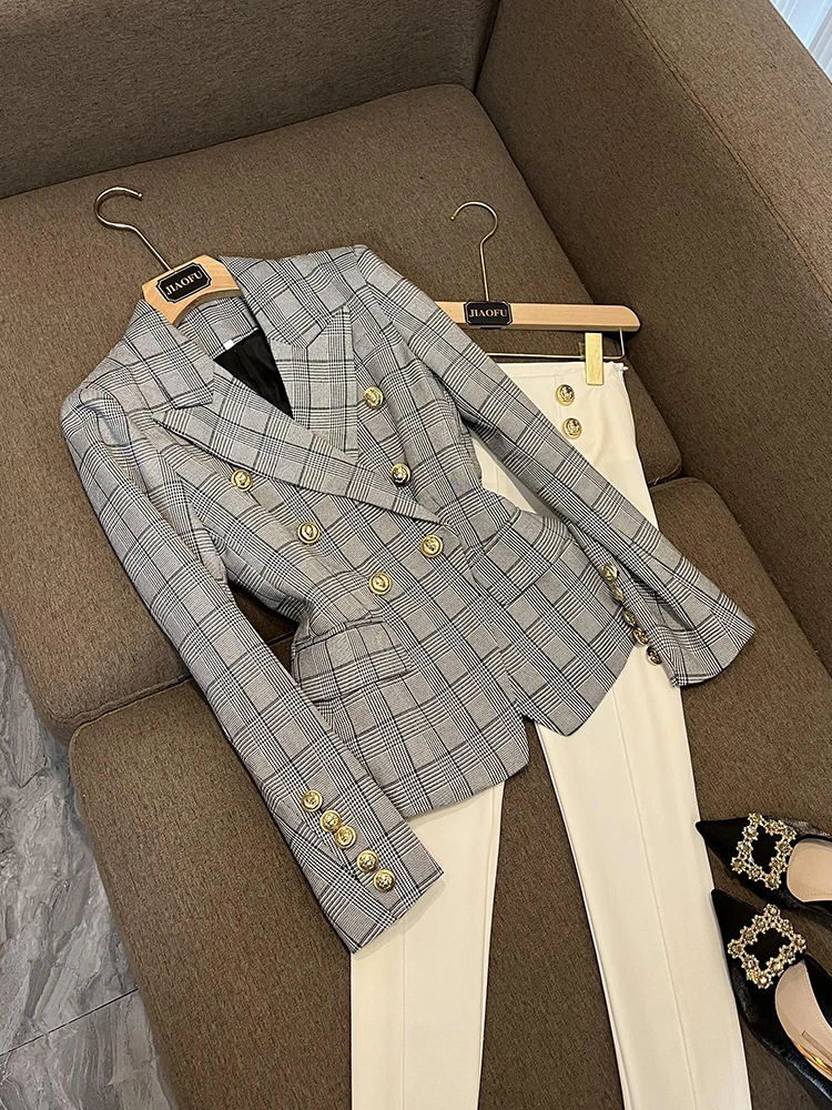 

Ретро Briti Sle Повседневный женский костюм Jaet Осень Зима Faion ort Design Sense Европейские товары Regular Fit A6856