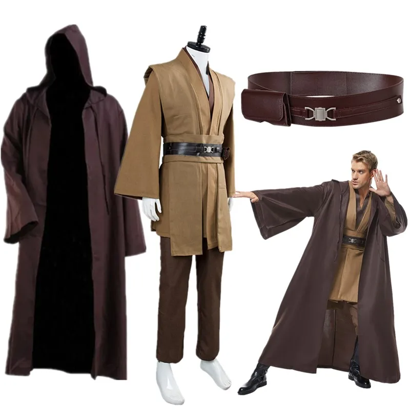 Weltraum kampf Fantasie Obi Cosplay Wan Umhang Erwachsene Männer Ritter Kostüm Retro Gürtel Verkleidung Outfits Halloween Karneval Party Anzug