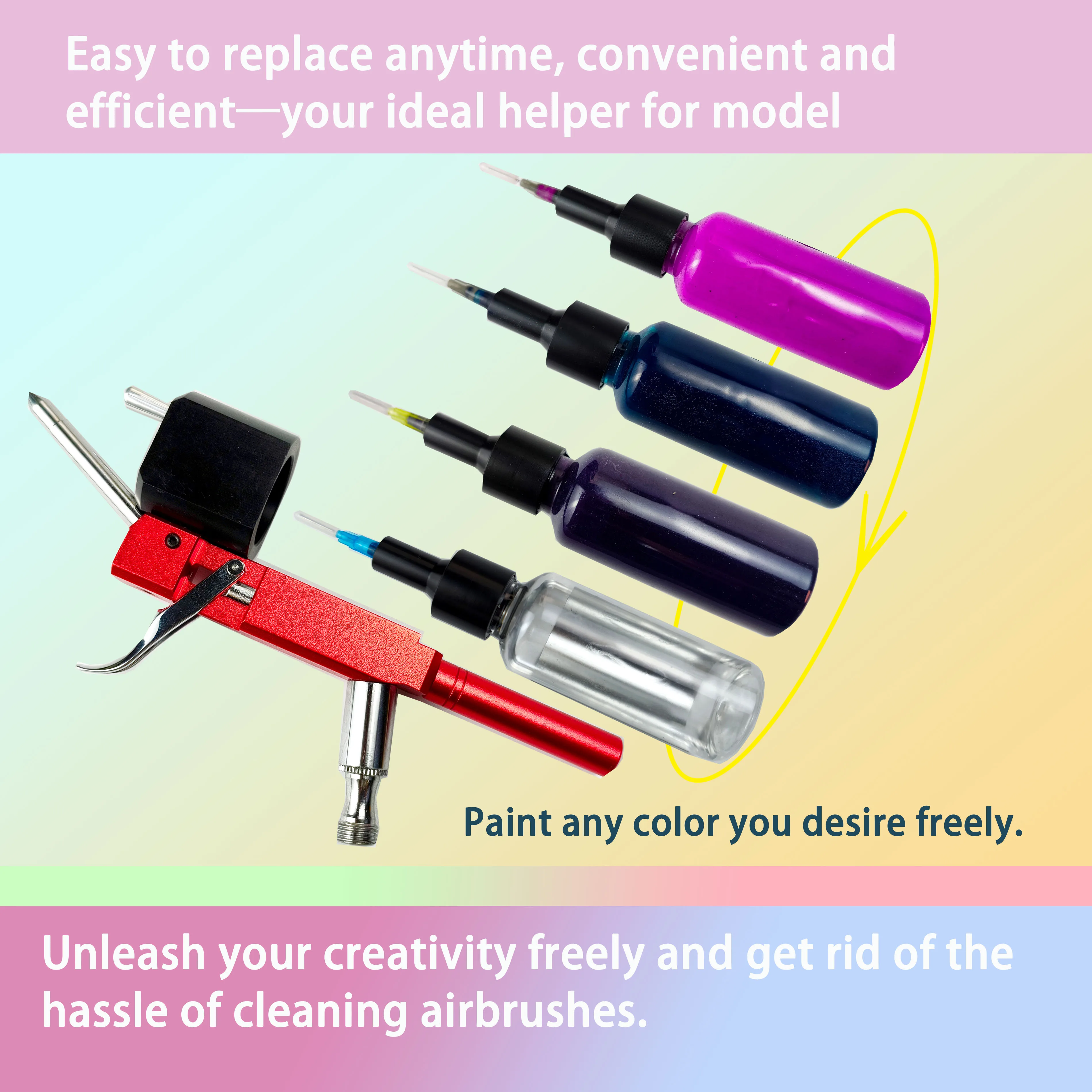 No-Clean Airbrush-Set mit Einwegdüsen (10×0,2mm, 10×0,3mm, 10×0,5mm), ideal für Airbrushing, Modellbau und DIY-Projekte. – Detail 2