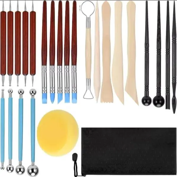 Art Ceramics Clay Tools Sculpting Air Dry Polymer Clay Tool Set for Ceramics DIY Craft Drawing Carving Molding Shaping Scraper