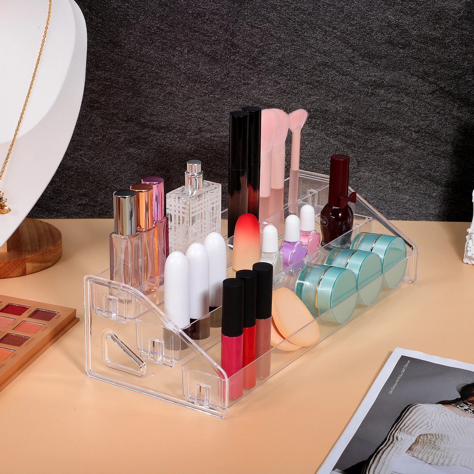 

Eyeshadow Palette Acrylic Makeup Vanity Storage Display Stand for Shadow Blush Acrylic Organizers Perfume Nail Holder