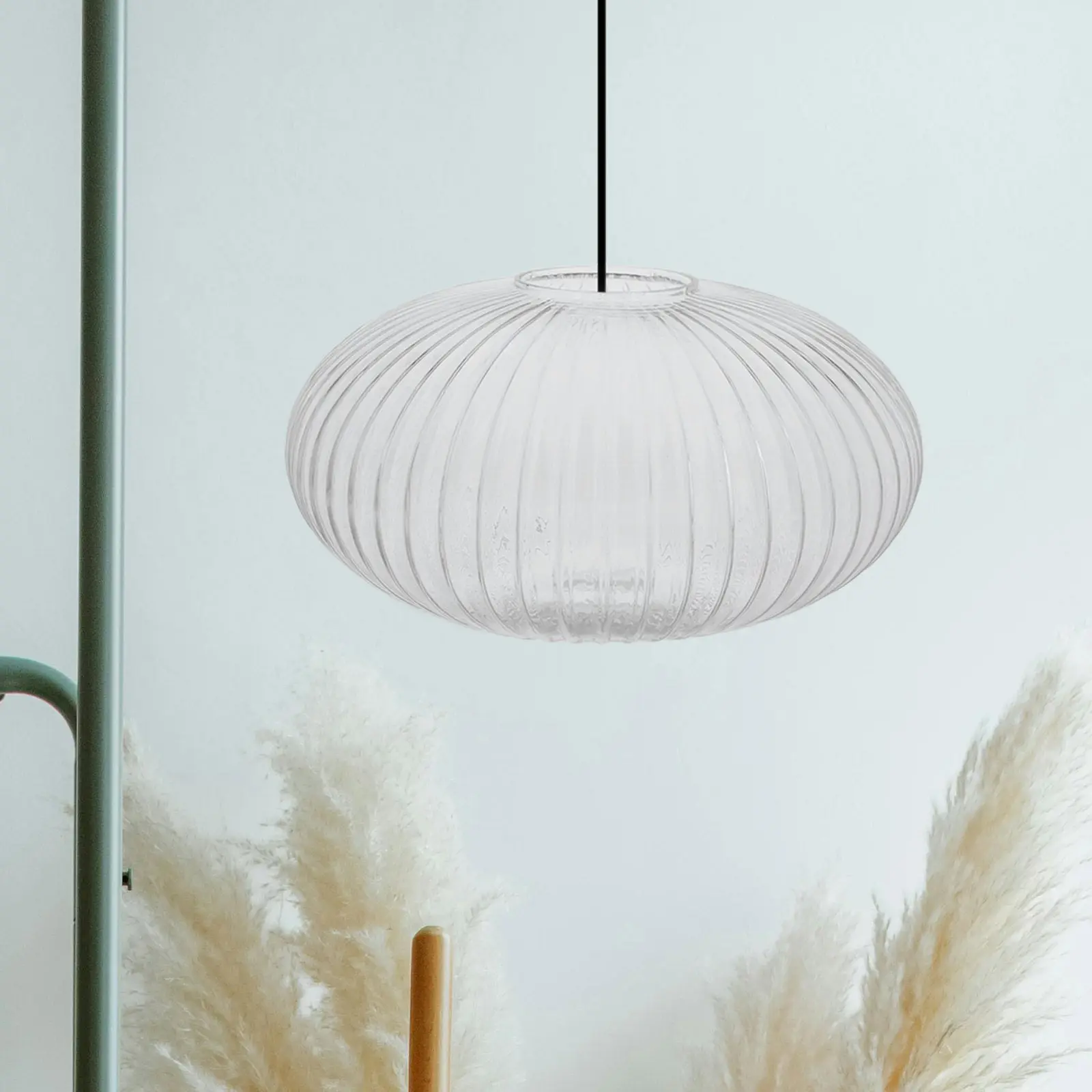 

Round Clear Glass Lampshade Striped Design Modern Pendant Light Shade Globe Cover Replacement for Wall Sconce Lighting Fixture