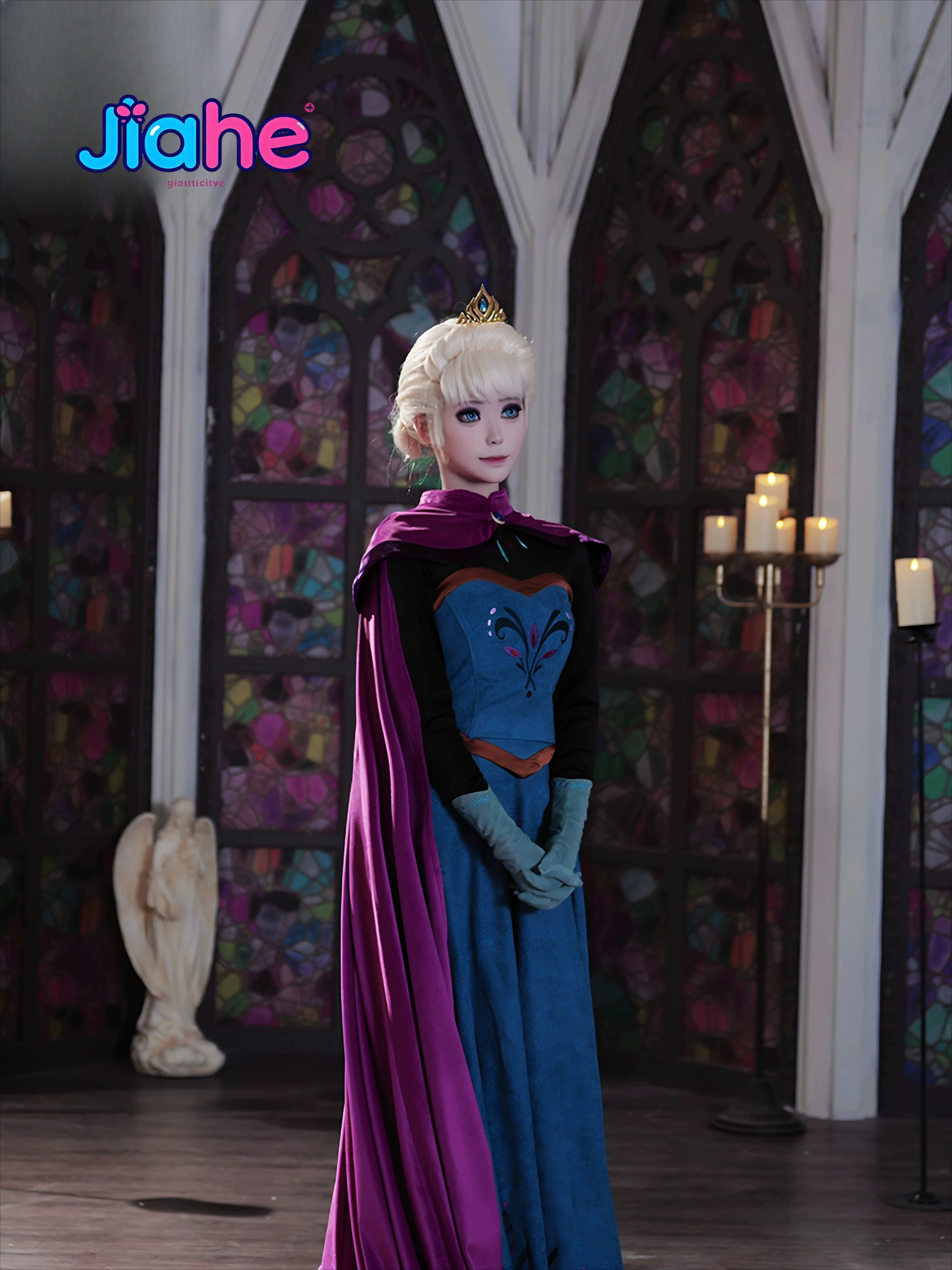 Anime Cosplay Girl - Anime Elsa Cosplay Kostuum Meisjes Prinsessenjurk