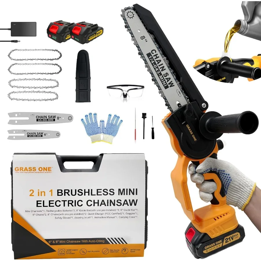 

Compact 8inch and 6inch Portable Electric Chainsaw for Tree Branches and Garden Yard Work 2025 Advanced Upgrade Model with Cord