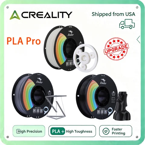 Official Creality PLA Filament Pro Black/White/Grey,1.75mm 3D Printer Filament, Ender PLA + (Plus) Printing Filament,1kg Spool (2.2lbs), Dimensional Accuracy ±0.02mm For Ender3/CR10 FDM Printers