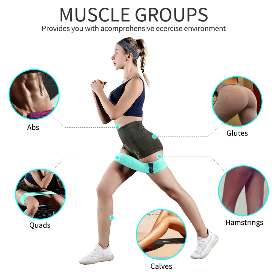 Resistência de tecido hip booty bandas glúteo coxa elástico treino bandas agachamento círculo estiramento tiras de fitness loops yoga equipamentos de ginástica