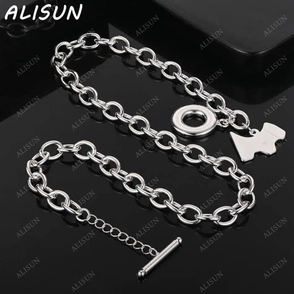 

ALISUN 925 Sterling Silver Puppy Pendants Necklace For Women Men Charm Trend Birthday Gifts Fashion Party