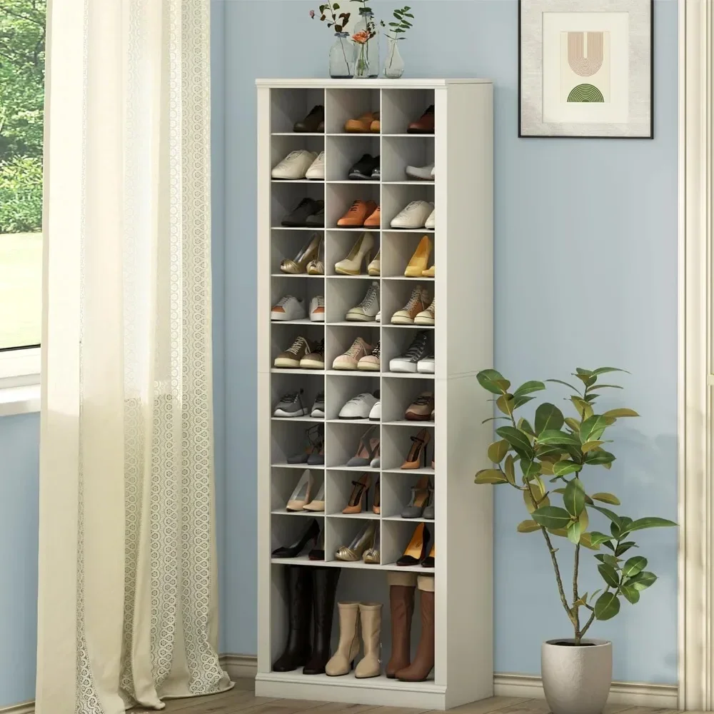 11-Tier Shoe Storage Cabinet, Free Standing Closet Organizers and Storage with 31 Open Cubbie, Space Saving Shoe Rack