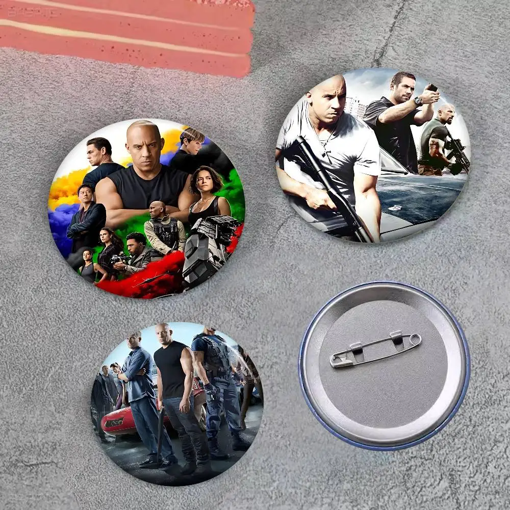 MovieF-Fast And F-Furious Classic 32/44/58MM Customizable Button Pins Cute Funny Creative Badge Jewelry Decor Gifts For Friends