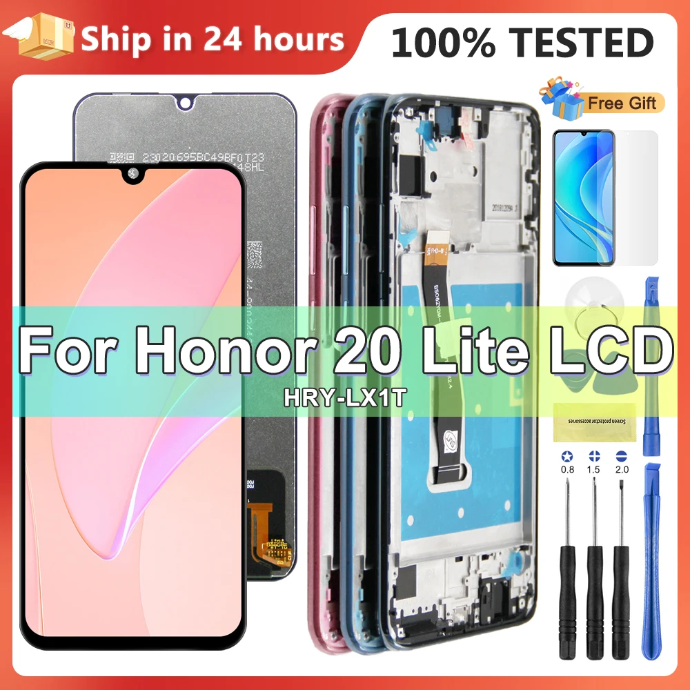 6.21\'\' Display Screen for Honor 20 lite HRY-LX1T Lcd Display Touch Screen Digitizer Assembly With Frame for Honor 10i