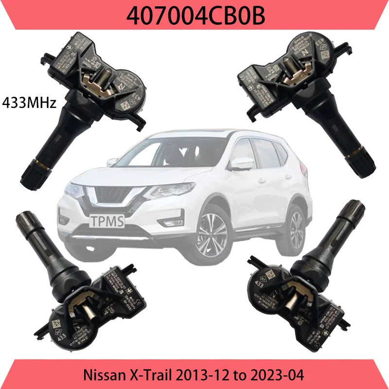 

4PCS 433MHZ Tire Pressure Monitor System Fit For Nissan X-Trail 2013-12 to 2023-04 Replacement For 407004CB0B 407004CB1B