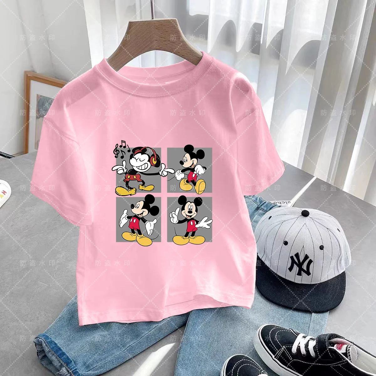 Mickey T-shirts for Girls Children Clothes Kawaii Cartoons Casual Vintage Clothes Caricature Short Sleeve Disney Anime Top Anime