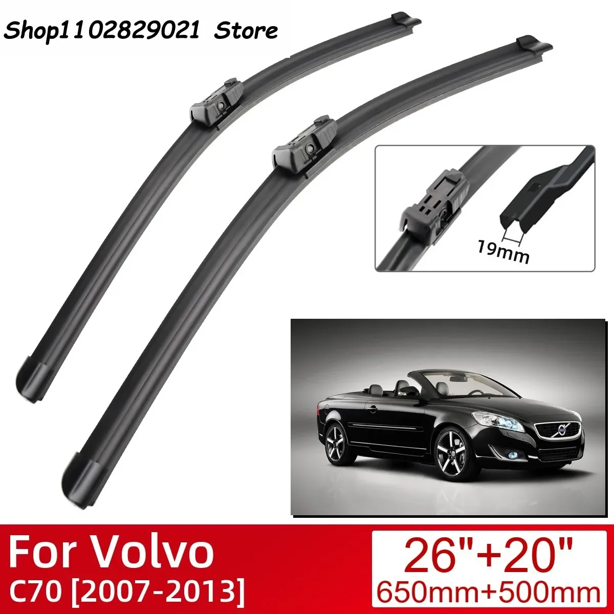 

For Volvo C70 2007-2013 Car Accessories Front Windscreen Wiper Blade Brushes Wipers 2013 2012 2011 2010 2009 2008 2007