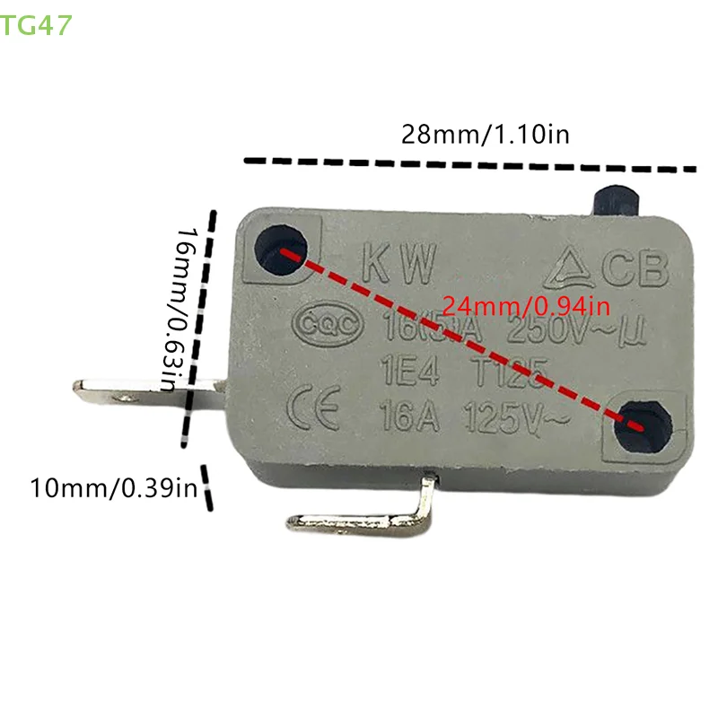 [HM] 2 قطعة KW16(5)A 250VAC باب فرن الميكروويف مايكرو مفتوح عادة عادة إغلاق التبديل الباب التعشيق