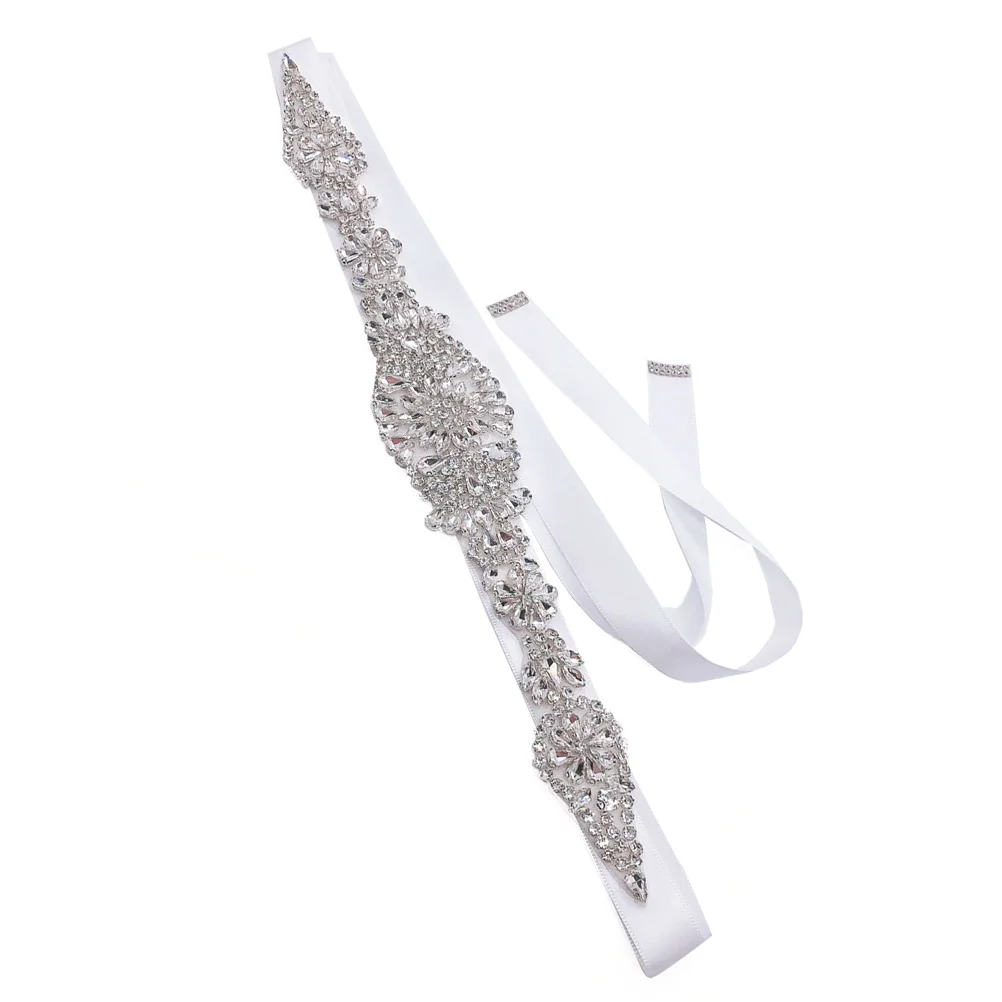 

Rhinestone Bride Belt Elegant Wedding Dress Decor Exquisite Maple Leaf Shaped Bridal Girdle White Bridesmaid Accessory