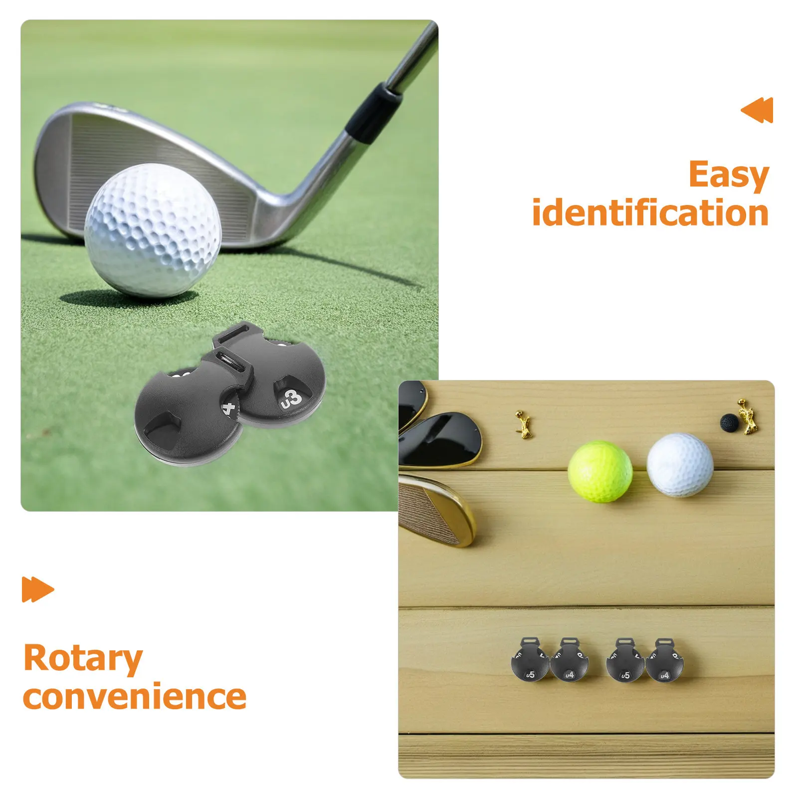16Pcs Golf Headcover Number Tags Interchangeable Rotating Plastic Markers for Driver Fairway Woods Putter Mallet Covers view 2