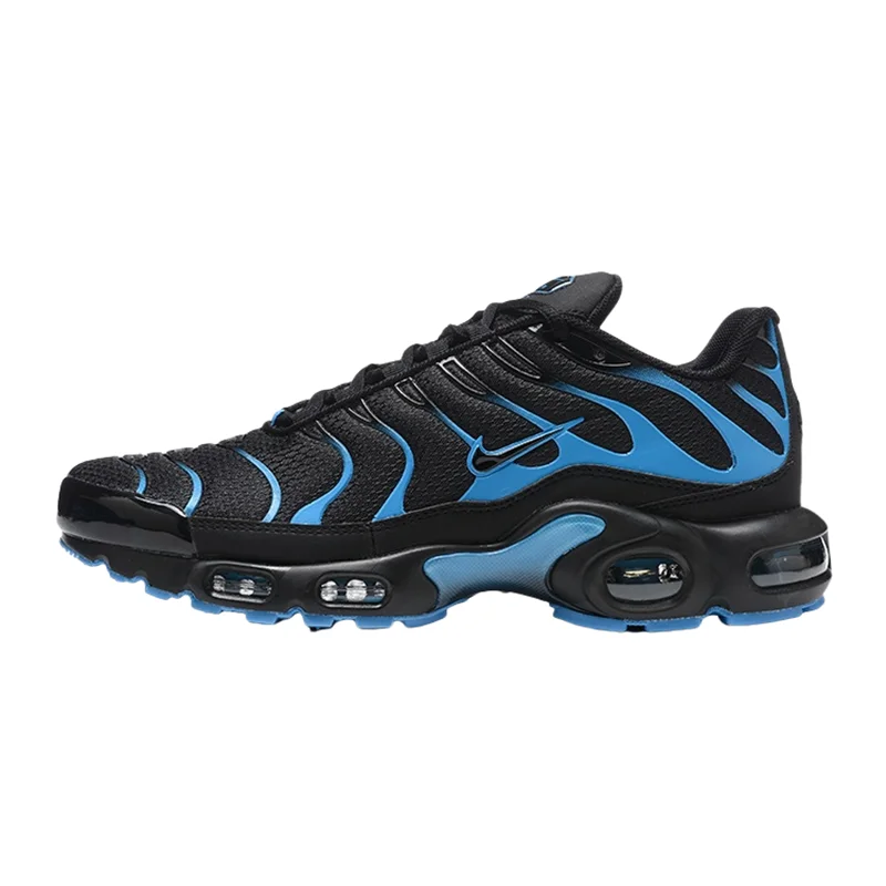 Nike Air Max Plus Black Gold Exquisite Fashion Fabric Synthetic Leather Shock Absorbent Anti Slip Low Cut Running Shoes for Men