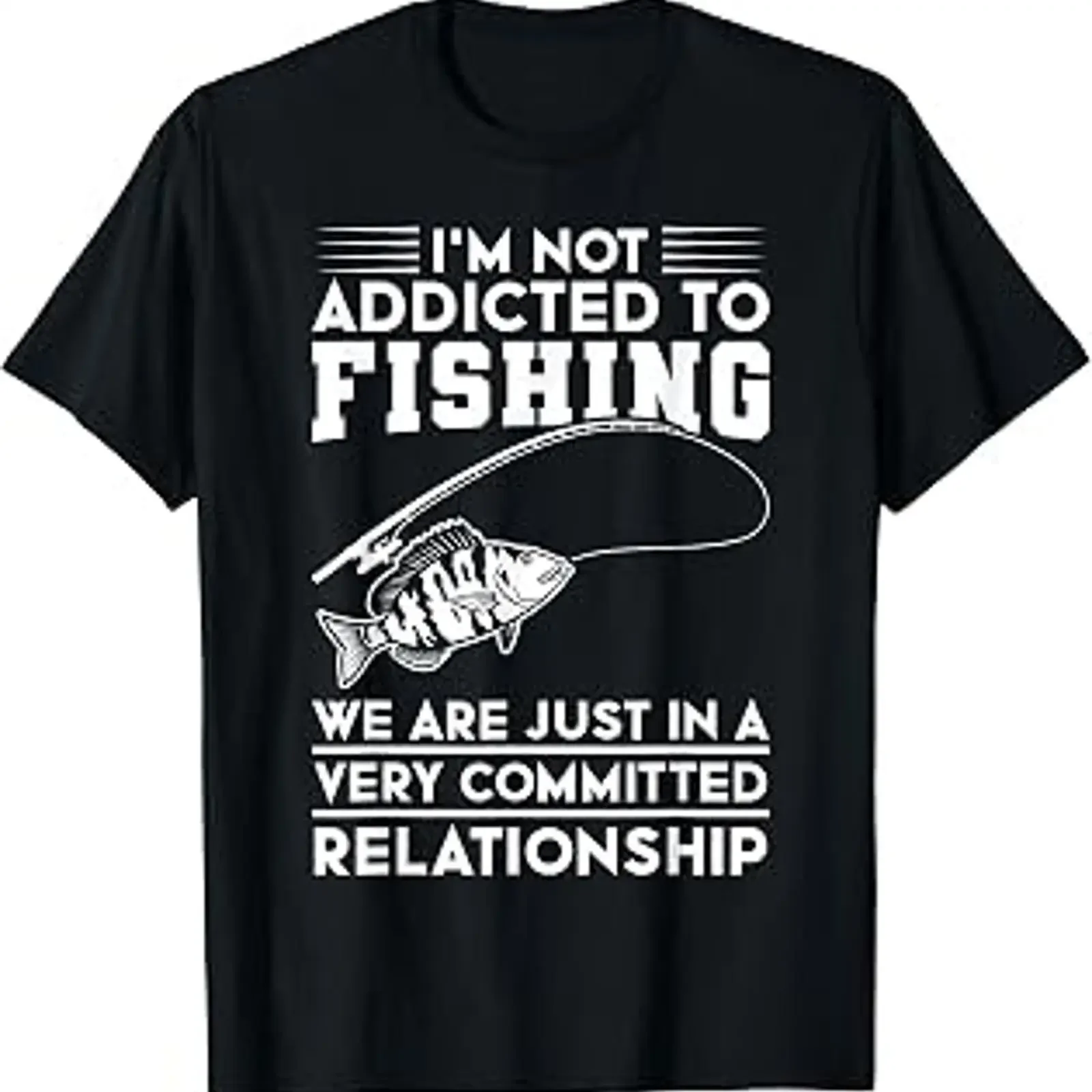 Ich bin nicht süchtig nach Angeln Wir sind nur Fisch T Shirt vintage Washed streetwear Top For Everyday Wear graphic Casual
