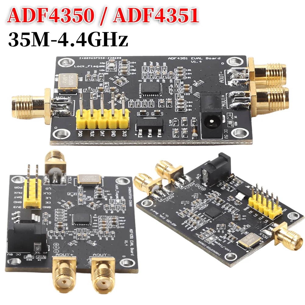 

35M-4,4 ГГц PLL Источник радиочастотного сигнала ADF4350/ADF4351 Синтезатор частоты с фазовой автоподстройкой частоты Интерфейс SMA Модуль генератора сигналов