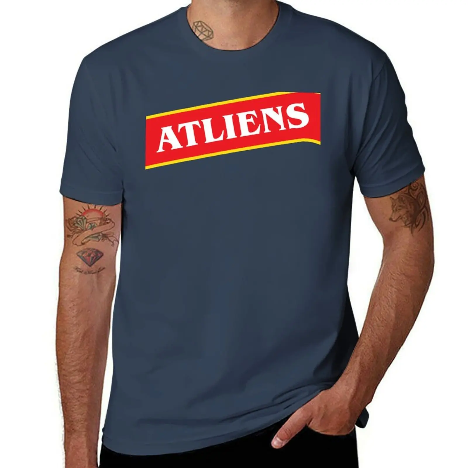 

ATLIENS Stripe on White T-Shirt Plus Size Lightweight Top