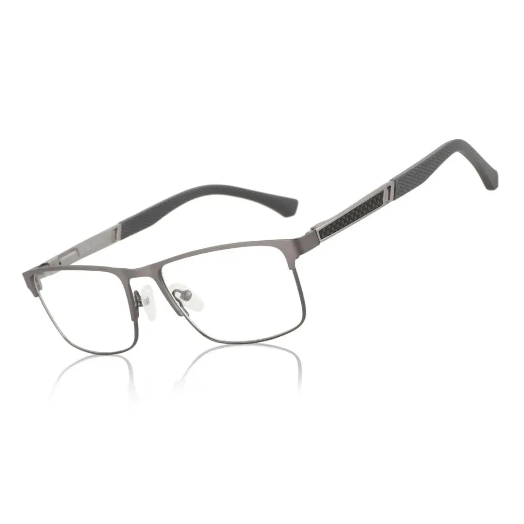 ZENOTTIC Quadratische Brille mit Carbonfaser-Rahmen für Herren, optische Brille ohne Sehstärke mit Blaulichtfilter für den Computergebrauch