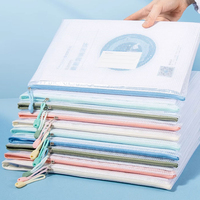 5/10/20/30PCS Mesh Zipper Pouch Document Bag Waterproof Zip File Folders A4 A5 Size Office School Supplies Storage Bag 5 Colors