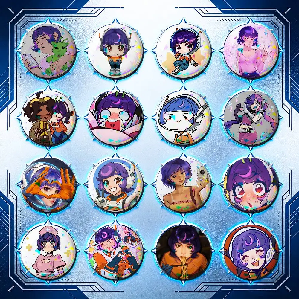 For Overwatch Juno Fanart Badge Cover Pin Custom Button 58mm Emblem Insignia Round Backpack Laser Film