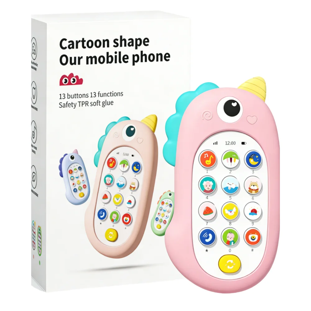 Unicorn Silicone Musical Baby Phone Toy for Toddlers 1-3, 13 Functions, 6-12M Babies, Educational Learning Developmental gift
