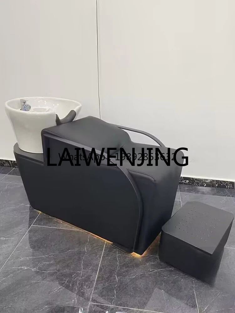XTC8New Haircut Shampoo Hair Salon Fashion Simple Ceramic Deep Basin Half Lying Flushing Bed for Hair Salon