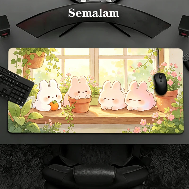 

Cute Cartoon Kawai Anime Mouse Pad XXL Extended Desk Mat Stitched Edge Non-Slip Rubber Base for Gamers Office Keyboard Pad