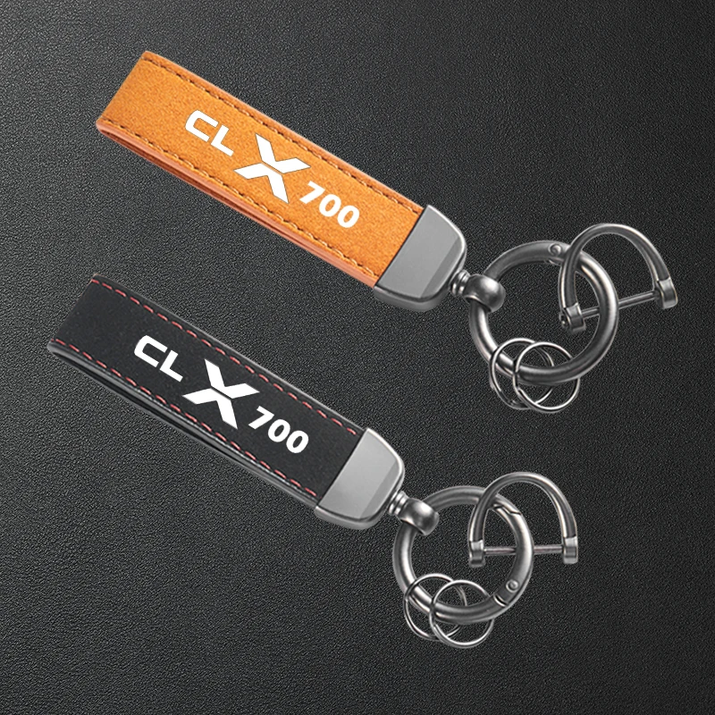 

For CFMOTO 700 CLX CL-X 700 CLX700 CF MOTO 700 Motorcycle Keyring High-Grade Leather Suede Keychain Accessories