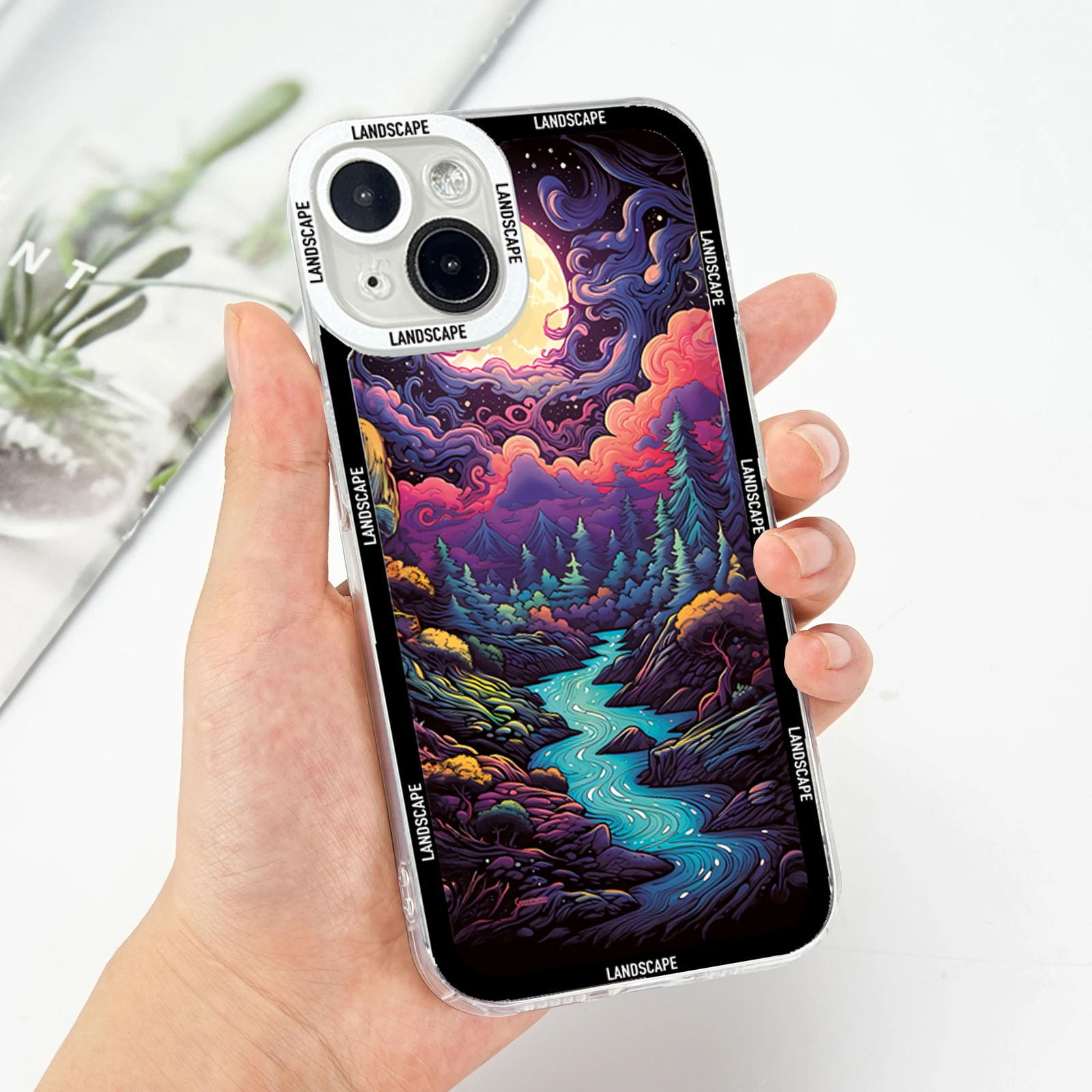 Creative Mountains Landscape Scenery Phone Case For Xiaomi Poco X6 F5 X5 X3 M6 Pro Mi 13T 14 13 12 11 Lite 12T Pro Clear Cover