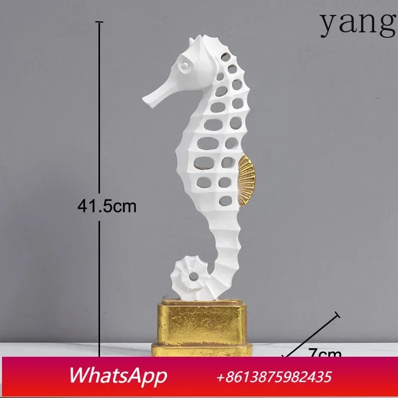 CX Creative Hollow Seahorse Statue Tabletop Ornament Minimalist Resin Crafts