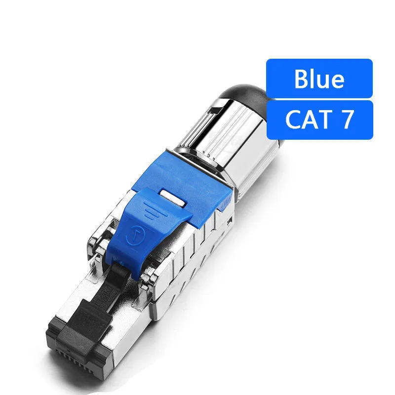 Odedo RJ45 Cat 6A Netwerkstekker – Afgeschermde Veldconnector Zonder Gereedschap, Met Trekontlasting, Geschikt Voor Cat7, 10 Gigabit – Set Van 8 Stuks