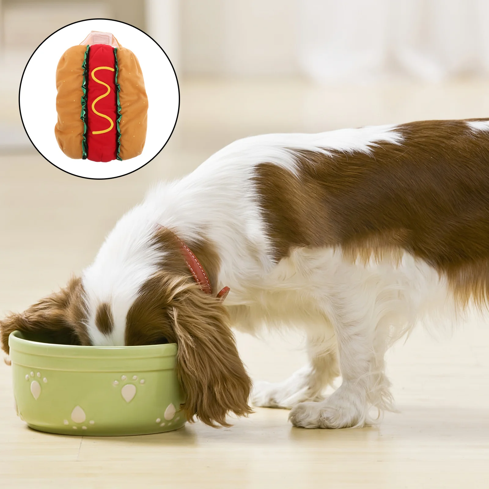

Hot Dog Burger Transform Costume For Pets Elastic Neck Easy On Off Pet Dog Clothes For Halloween Christmas Cosplay Size M