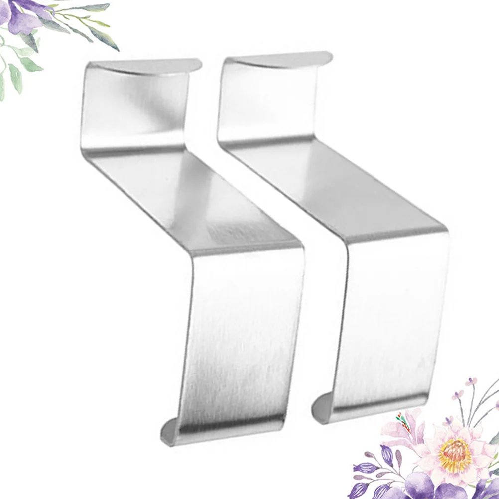 

16pcs Stainless Steel Door Back Hook Multi-Functional Hanging Hook For Clothes Keys Hats Silver Home Office Kitchen Bedroom Easy