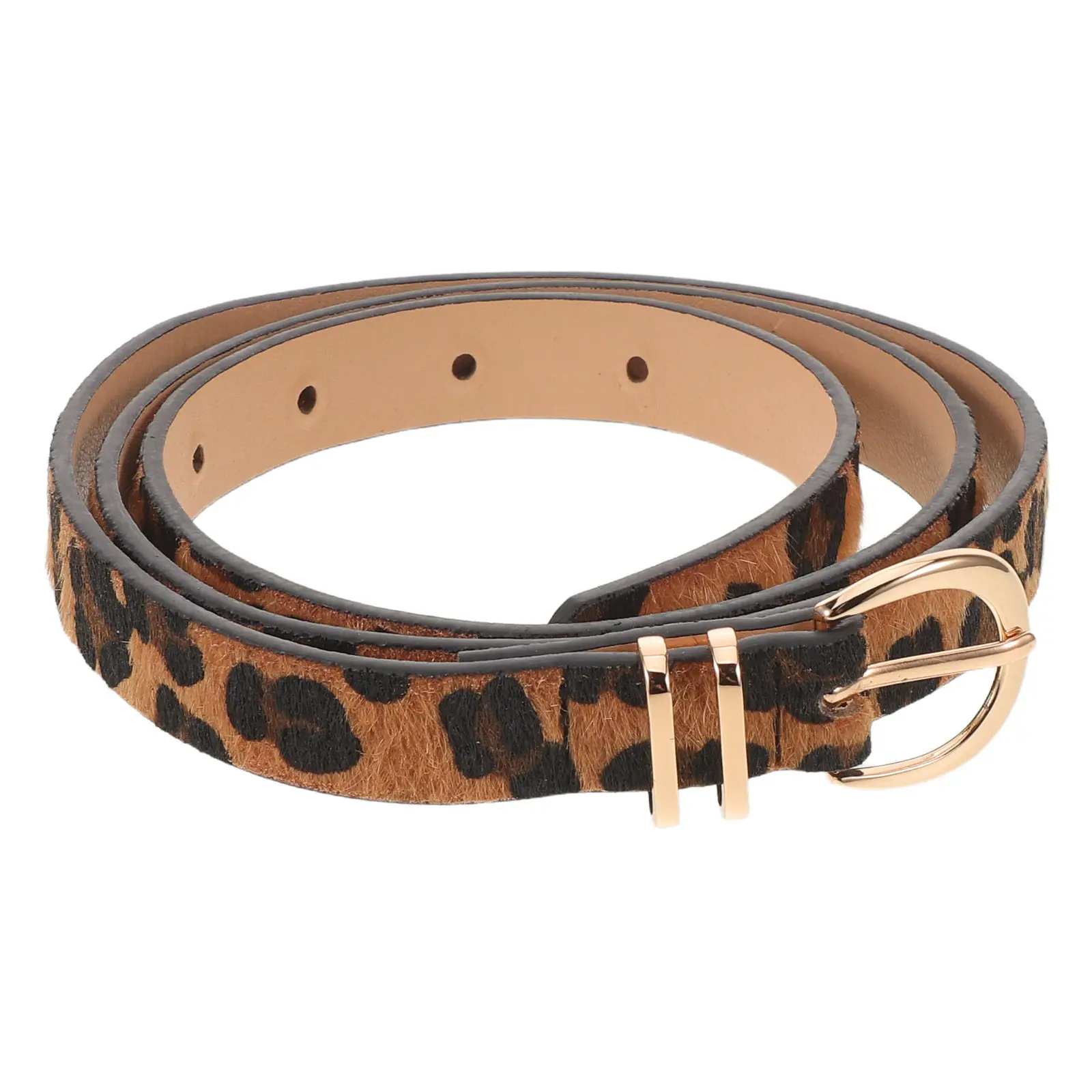 Women Leopard Print Faux Waist Belt Adjustable Buckle Western Style Vintage Belt for Jeans Dresses Dress Belts for Women