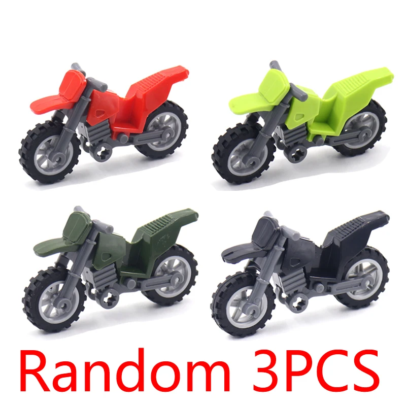 MOC Military Building Blocks Off-road Motorcycle Tricycle Helmets Oil Drum Fuel City Roadblock Traffic Light Brick Toys Gift T17 view 2