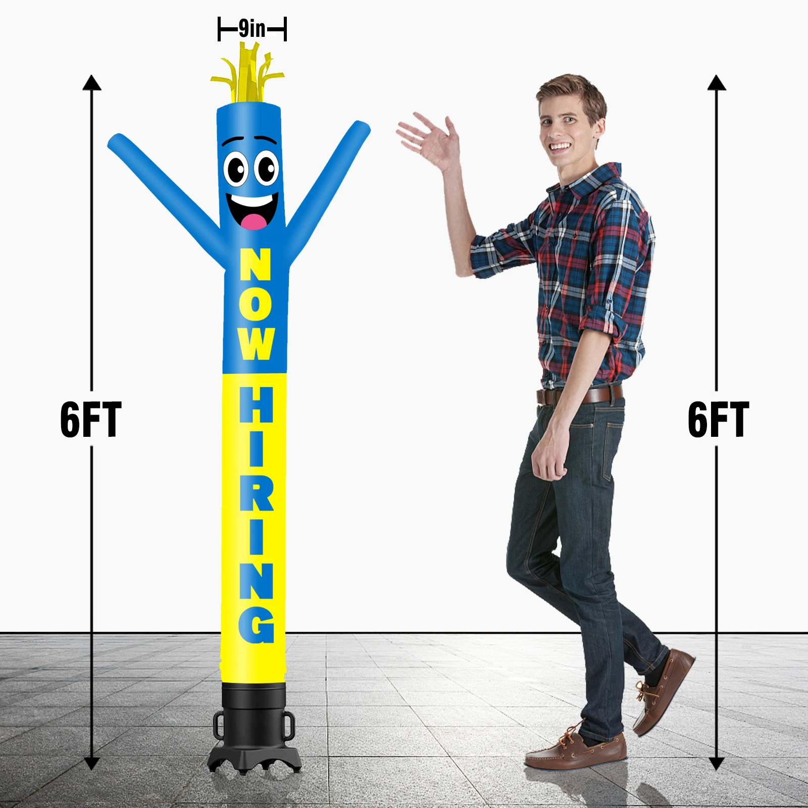 6/10/15/20FT Tall Inflatable Enrolling Dancing Guy for Outdoor Decoration Advertising(Blower Not Included)Sports