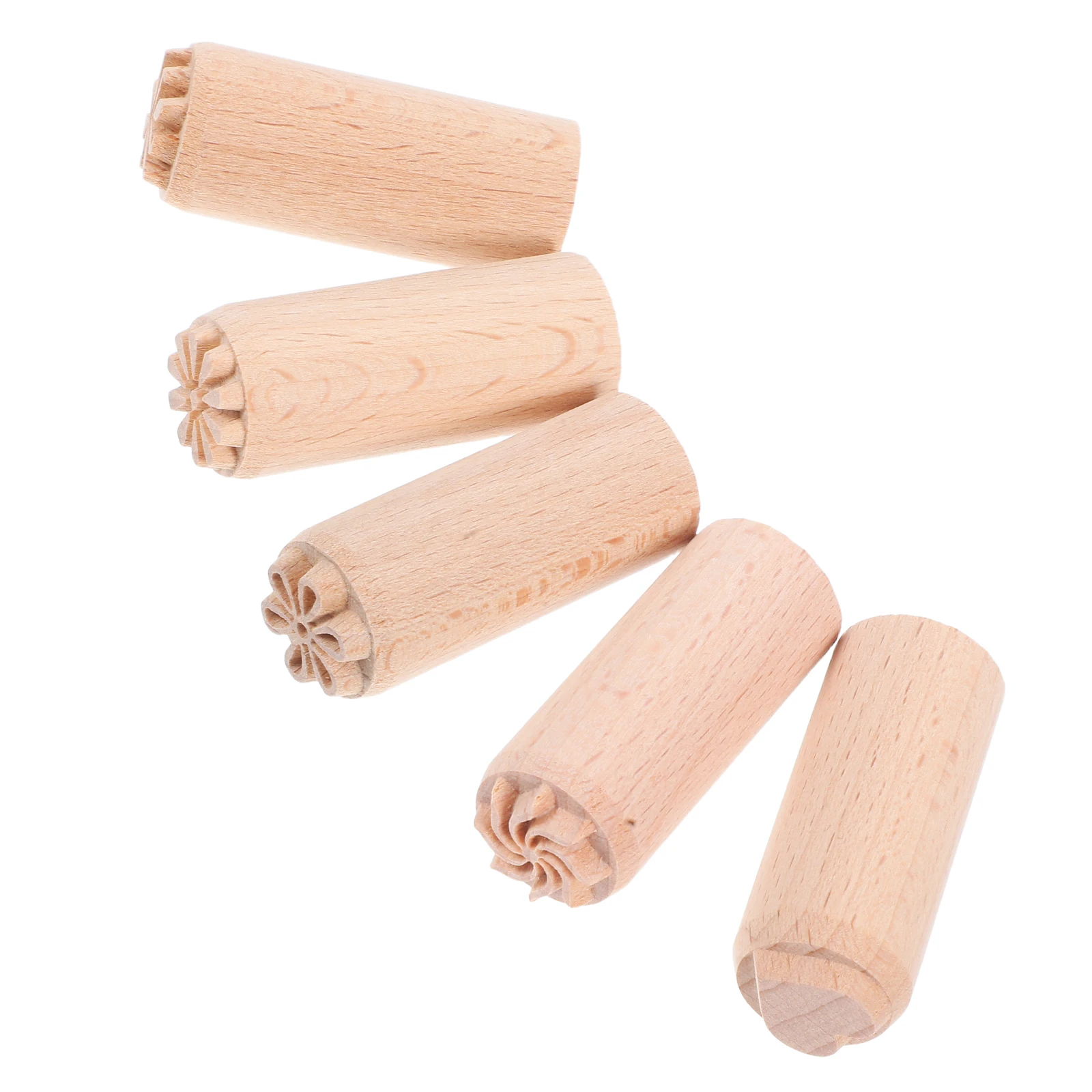 

5pcs 2cm Wooden Clay Stamps Daisy Heart Iron Flower Leaf Wheel Patterns Crafting Pottery Tools DIY Kits Storage Containers