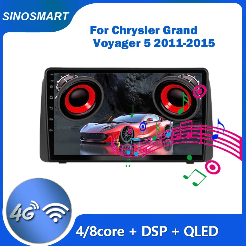 SINOSMART For Chrysler Grand Voyager 5 2011-2015 Car GPS Navigation Multimedia Player |QLED Touch Screen | DSP Sound System