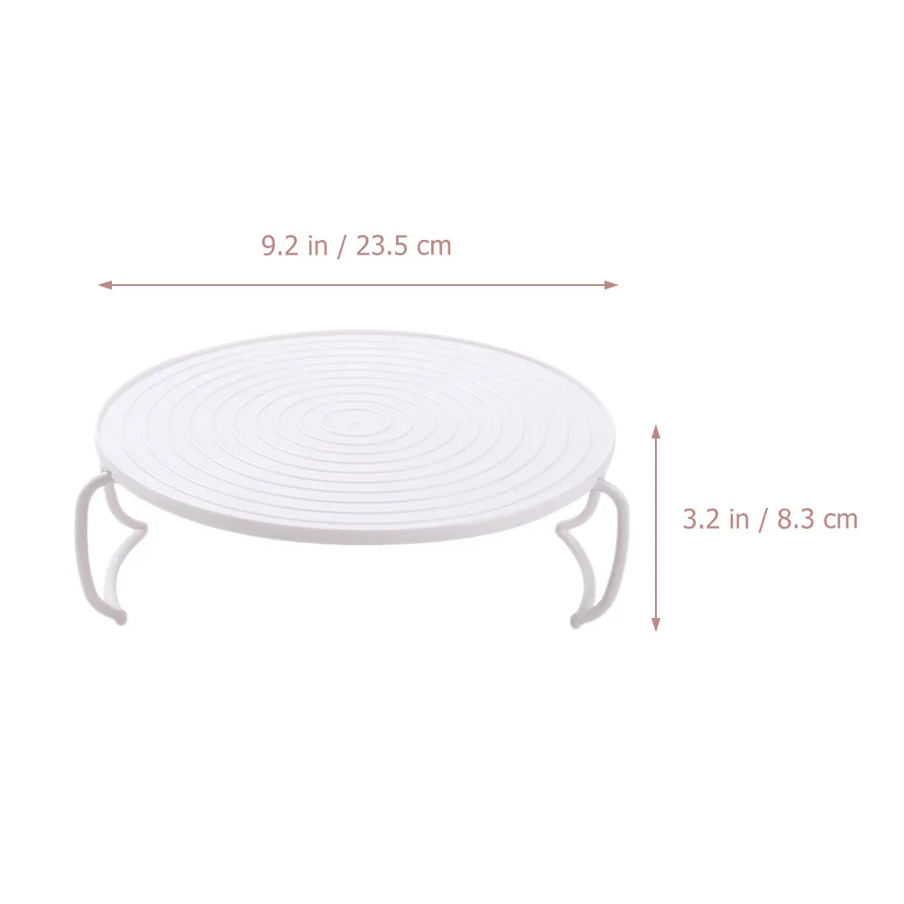 Microwave Rack Folding Design Layered Food Heating Shelf Space Saving ABS Material Multi-Channel Anti-Slip Surface Smooth Round