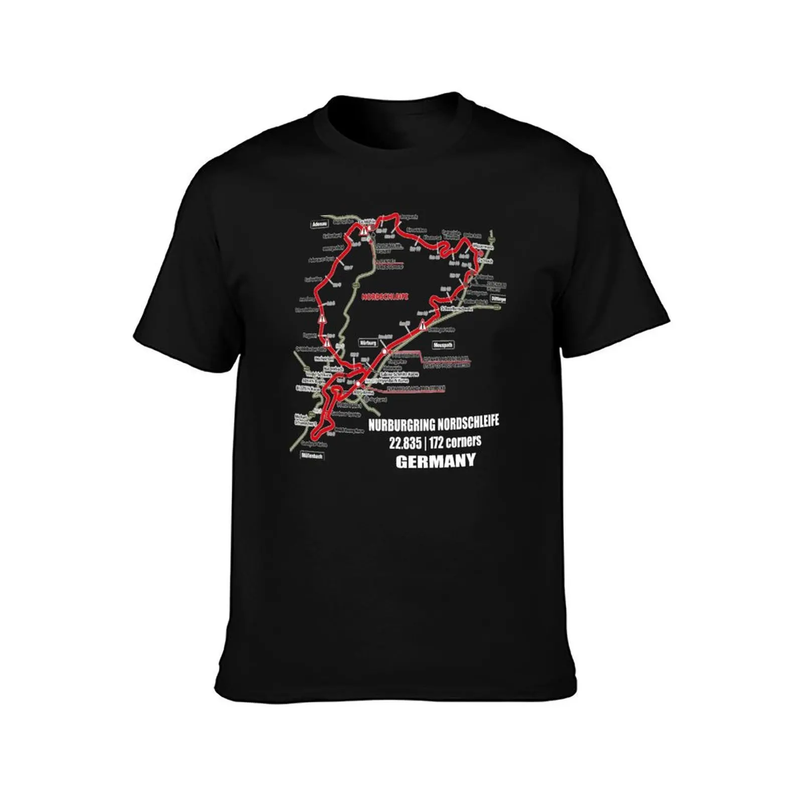 Nürburgring Nordschleife - Germany Track Map Photographic Print funny Gifts T-Shirt Summer Casual Cotton Tee Unisex Men Women